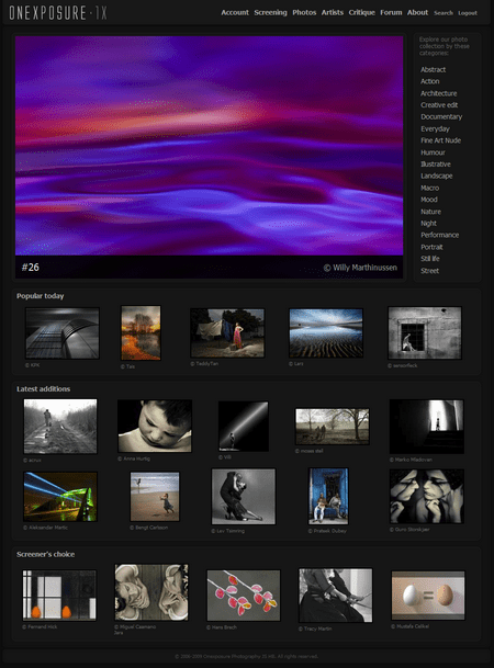 Screenshot of 1x.com